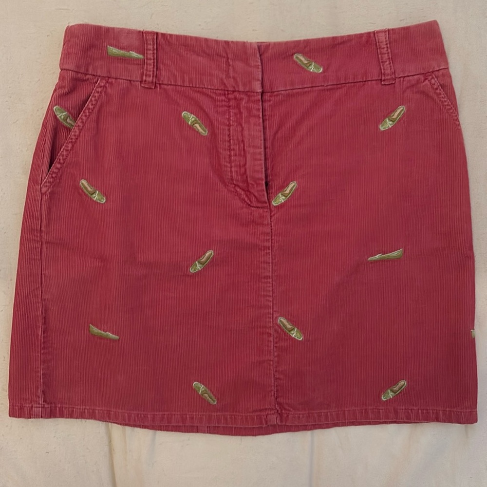 J. Crew corduroy shoe critter skirt